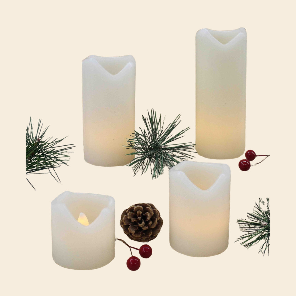 Flameless LED Candles with Real Wax Finish, Set of 4 - APA Pure Living