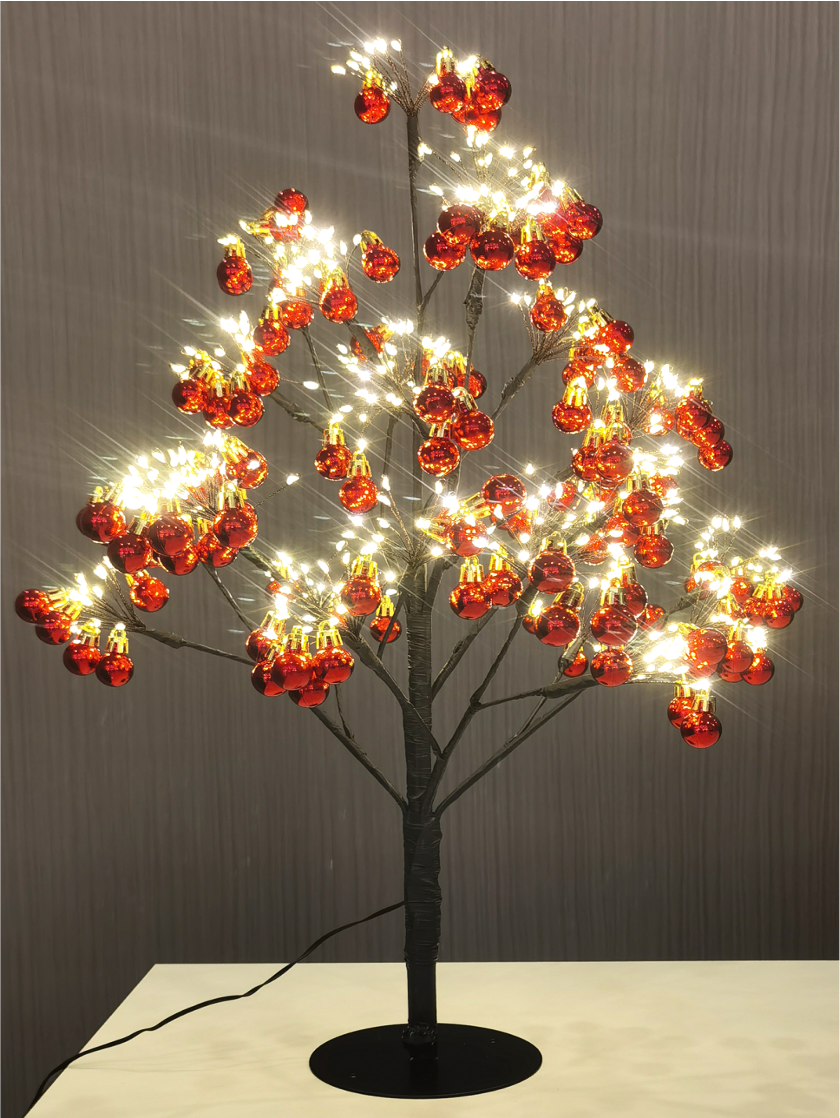Pre-Lit Red Bauble Christmas Tree with 220 LEDs, 56cm - APA Pure Living