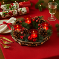 Festive Table Wreath Centrepiece with Flameless LED Candles - APA Pure Living