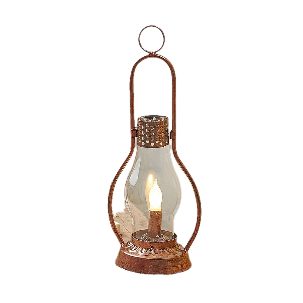 Vintage-Style LED Oil Lantern with Aged Copper Finish - APA Pure Living