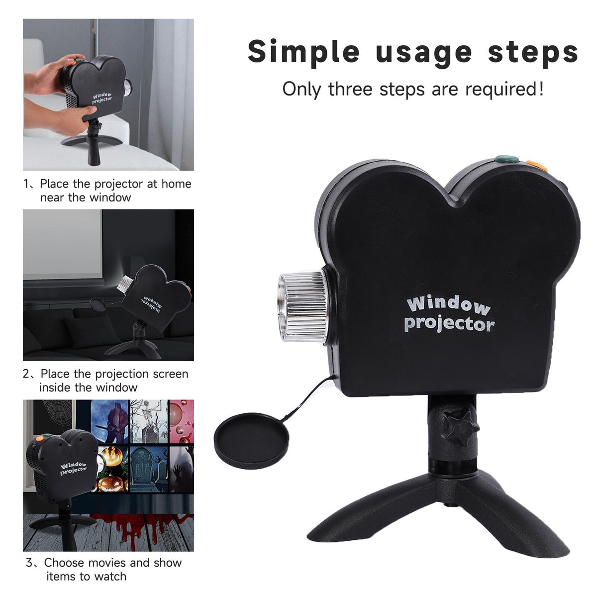 Three simple setup steps for the window projector