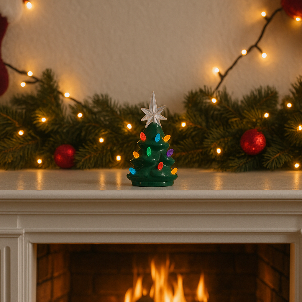 Light-Up Ceramic Christmas Tree with Multi-Coloured Lights - APA Pure Living