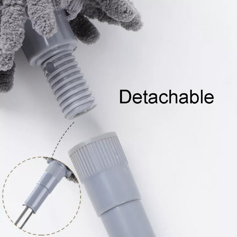 Detachable head screws onto the pole