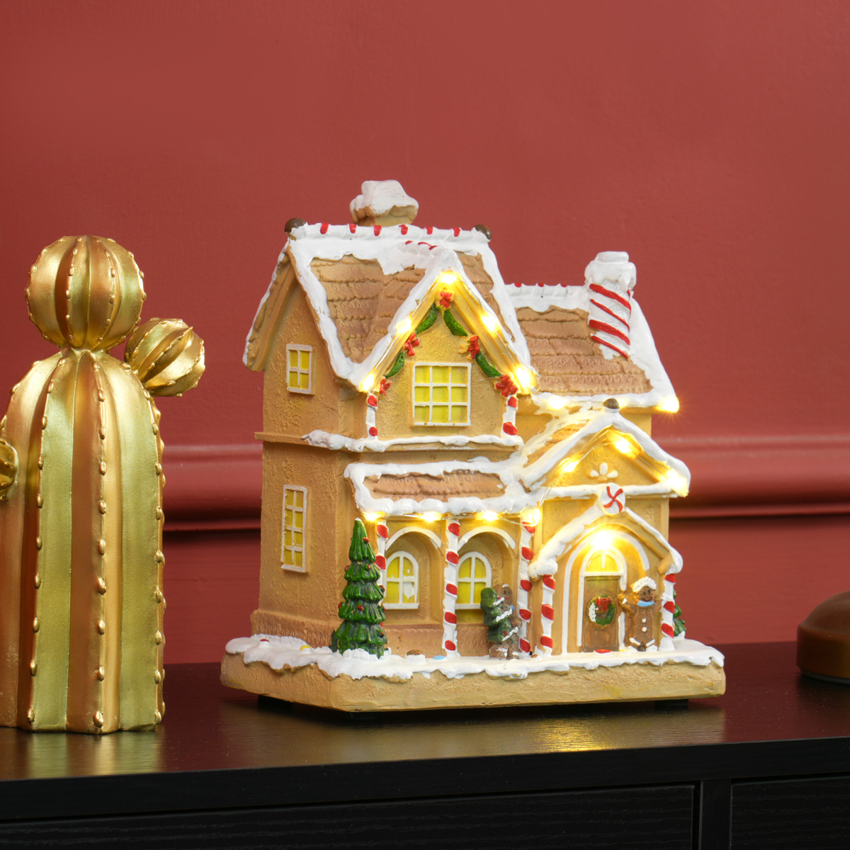 Light-Up Musical Gingerbread Candy House Christmas Decoration - APA Pure Living