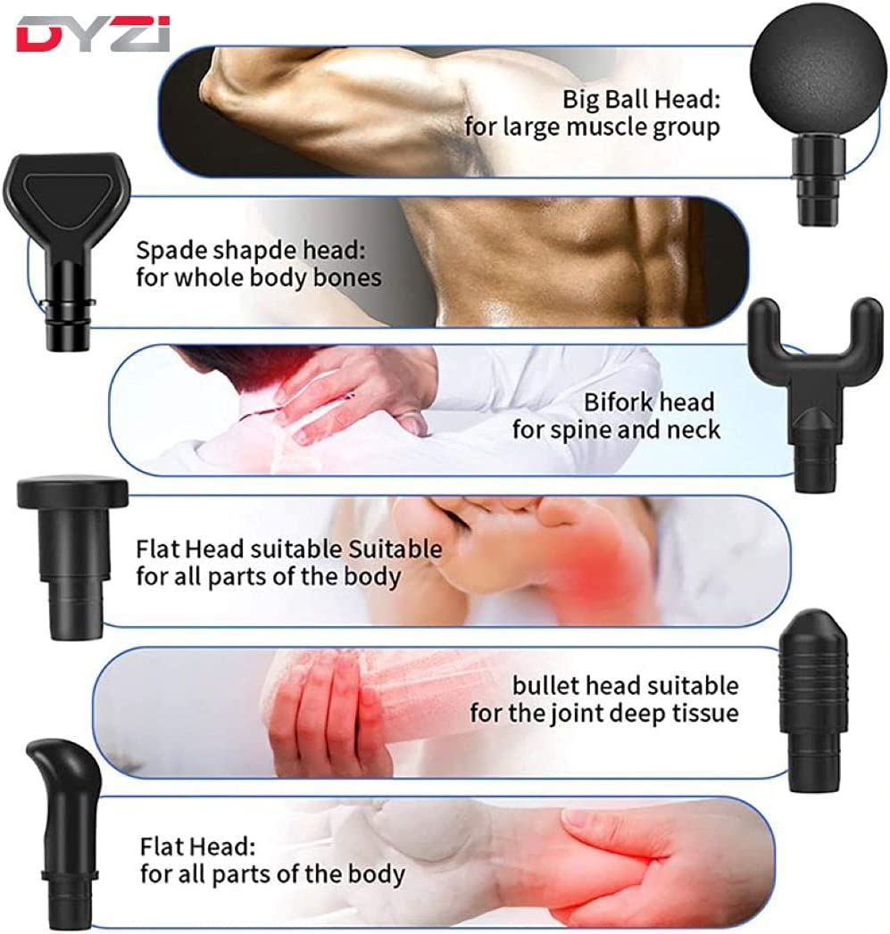 Handheld Massage Gun with 6 Heads and 30 Speed Settings - APA Pure Living