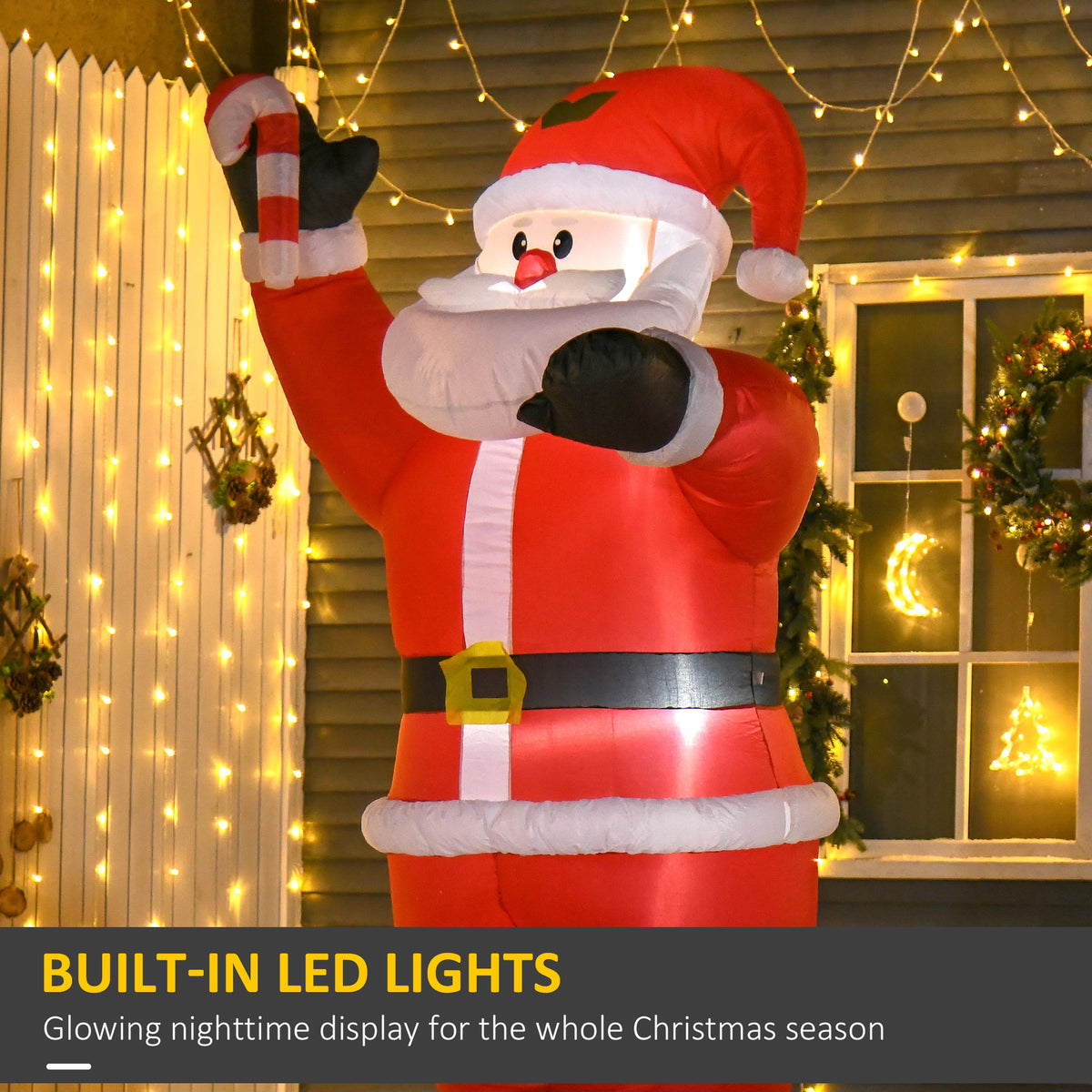 Dimensions of the inflatable Santa, 160 x 90 x 240 cm