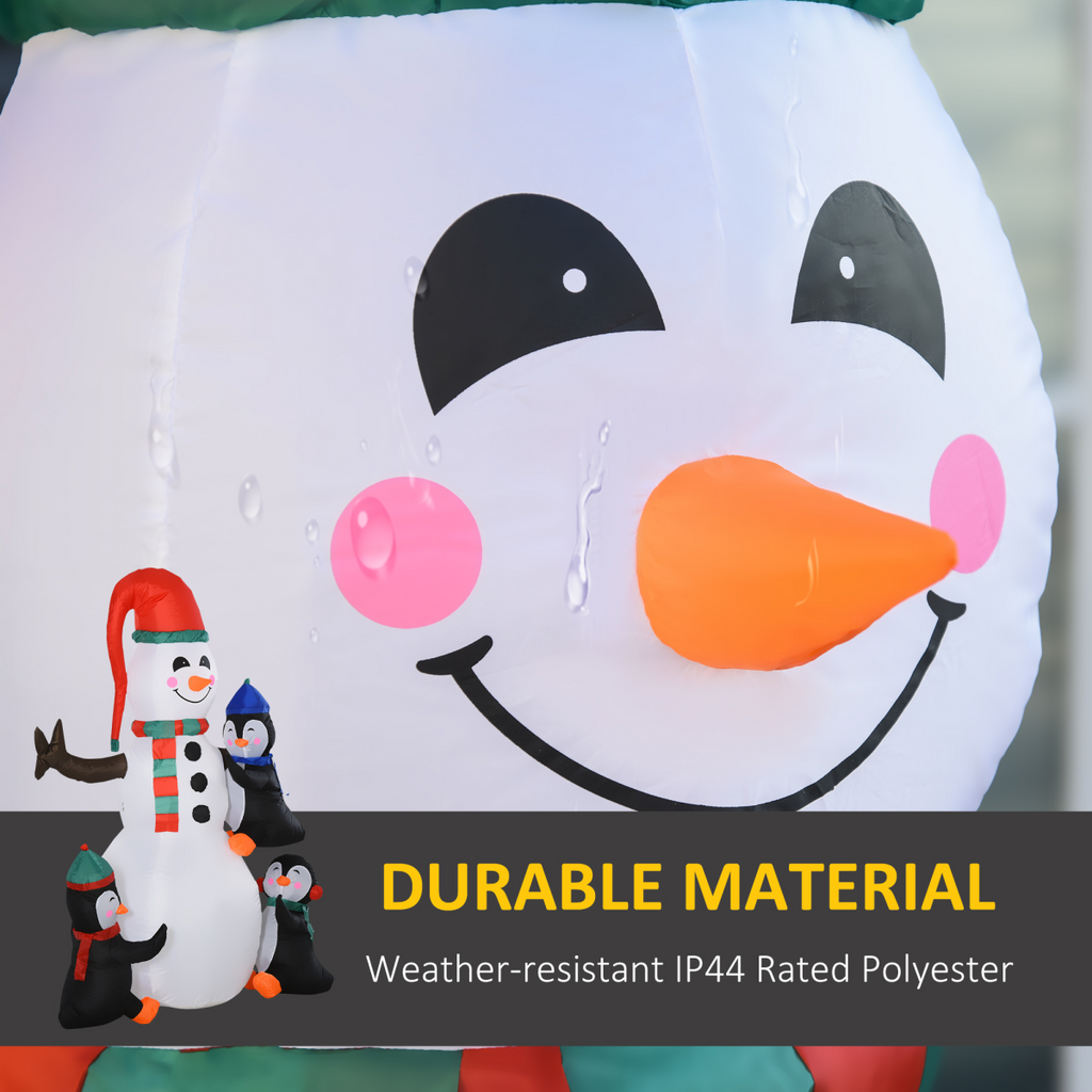 6ft Inflatable Snowman and Penguins with LED Lights - APA Pure Living