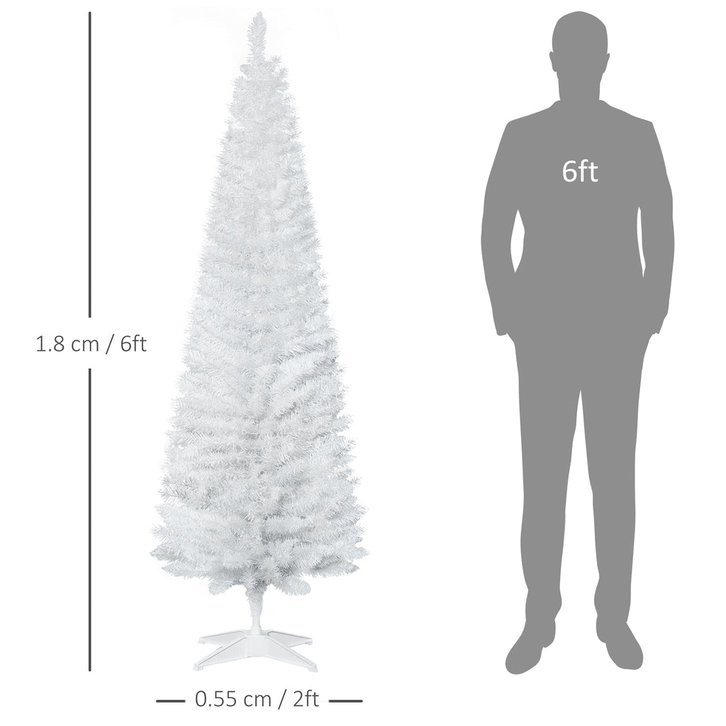6ft Slim White Pencil Christmas Tree - APA Pure Living