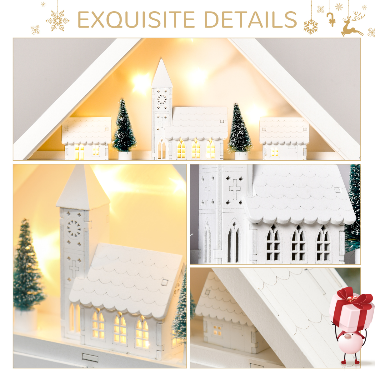 White Wooden Light-Up Advent Calendar with 24 Drawers - APA Pure Living