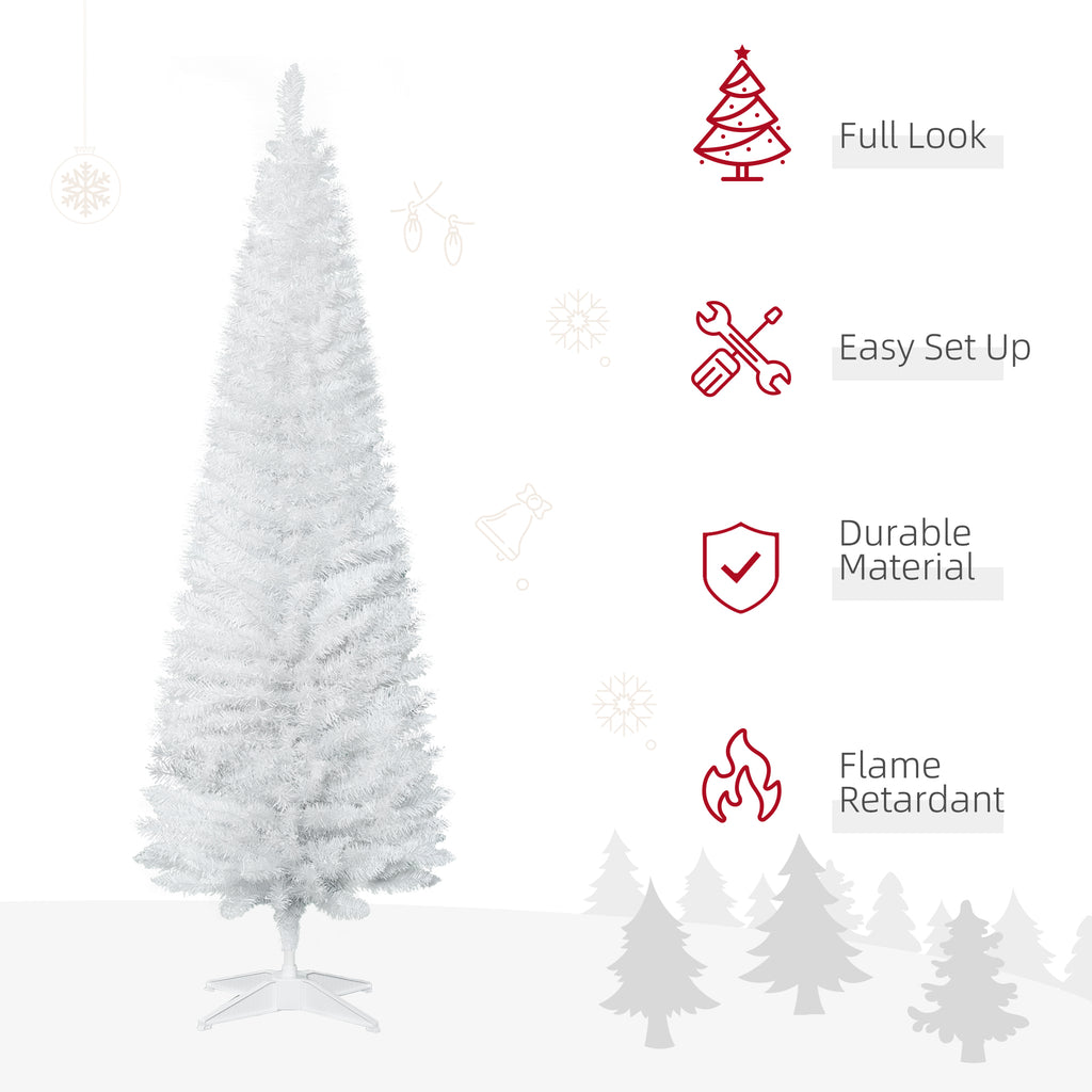 6ft Slim White Pencil Christmas Tree - APA Pure Living
