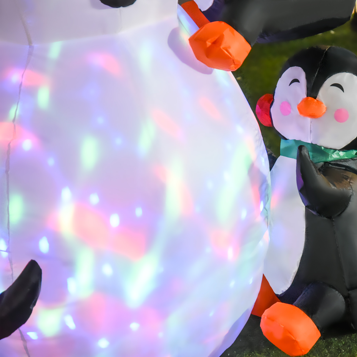 6ft Inflatable Snowman and Penguins with LED Lights - APA Pure Living