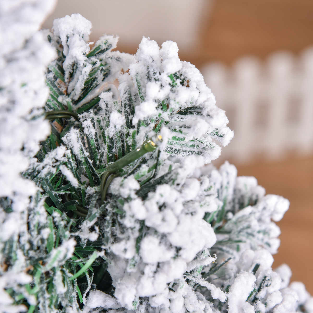 4ft Pre-Lit Snow-Flocked Christmas Tree with Warm White LEDs - APA Pure Living