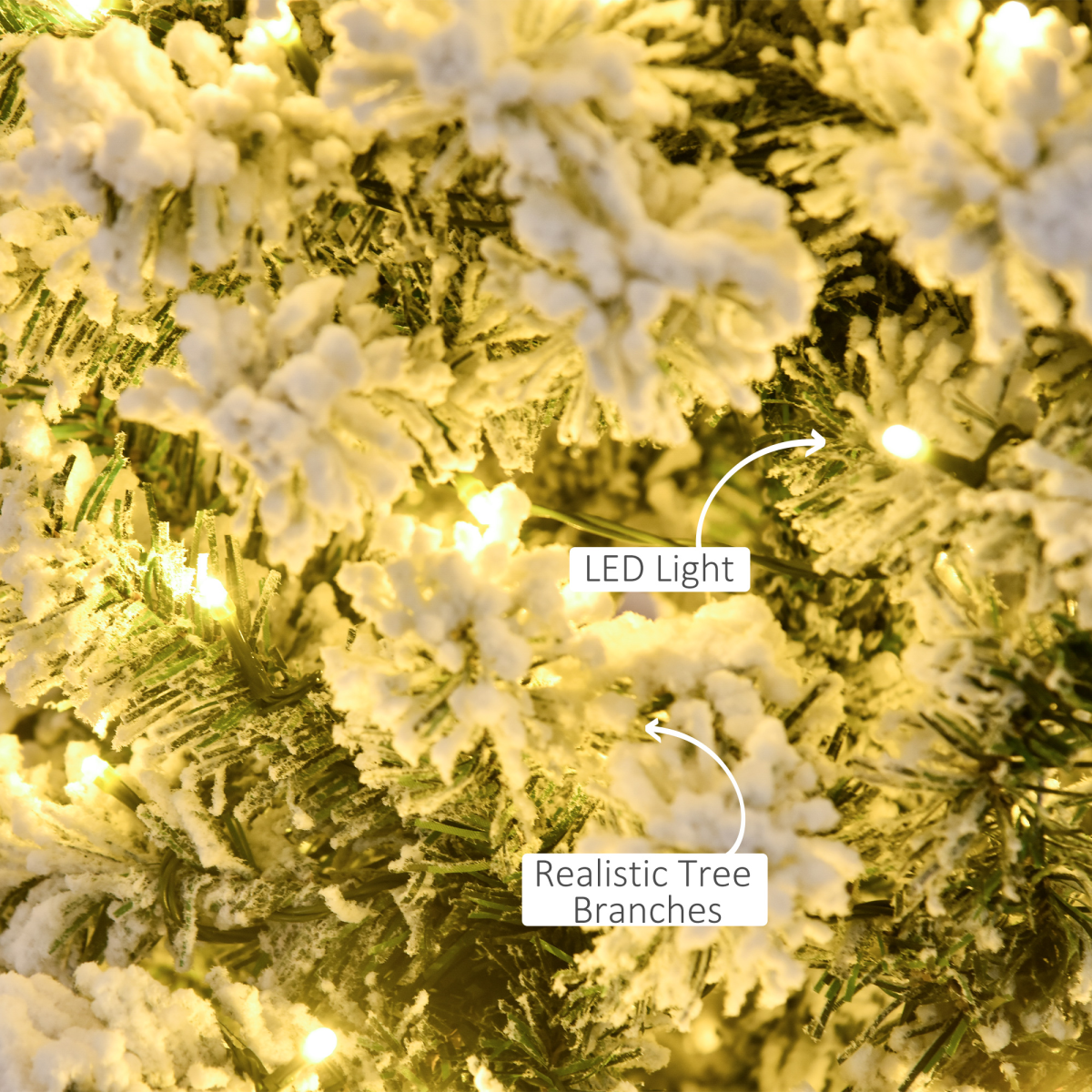 4ft Pre-Lit Snow-Flocked Christmas Tree with Warm White LEDs - APA Pure Living