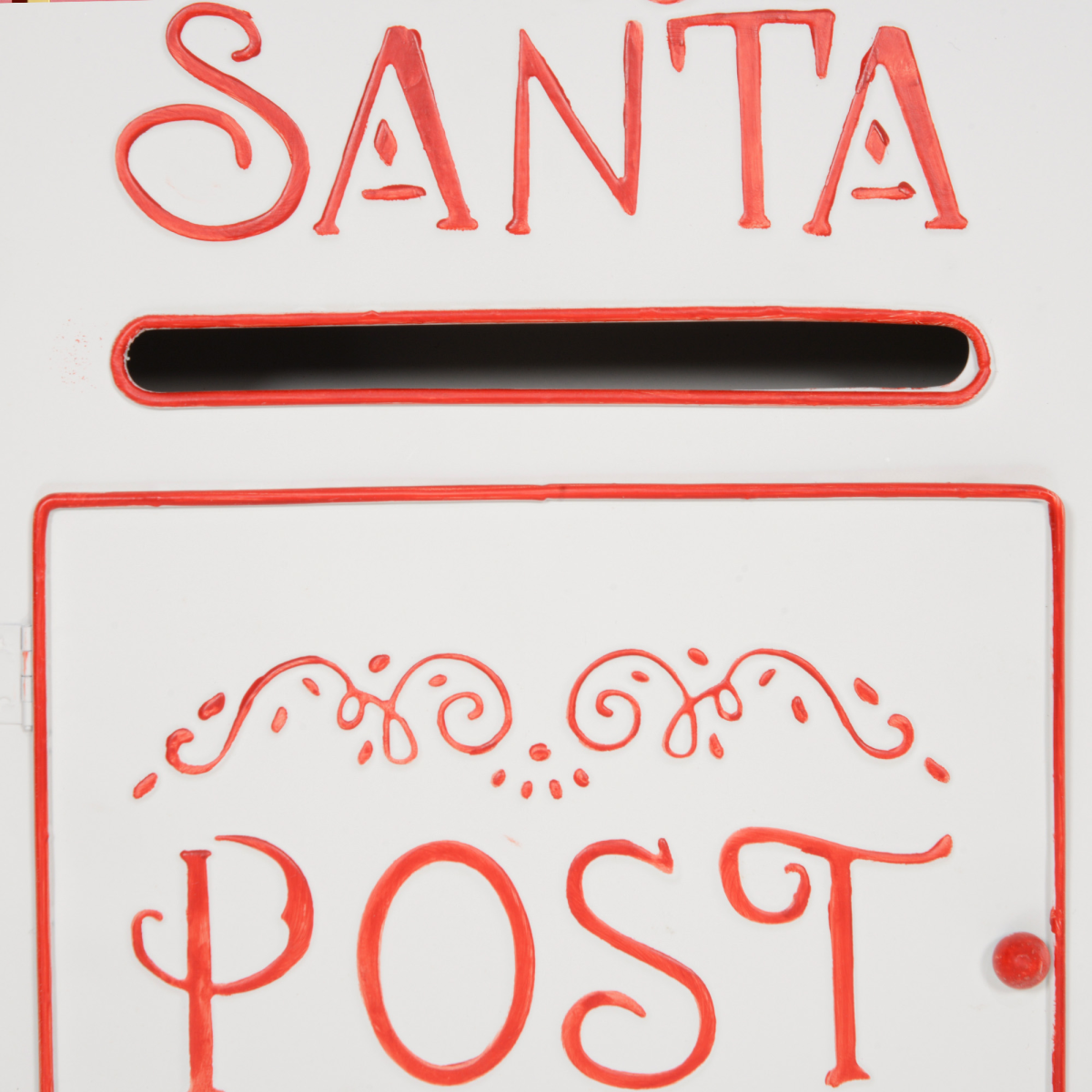 Wall-Mounted Letters to Santa Post Box, White Steel - APA Pure Living