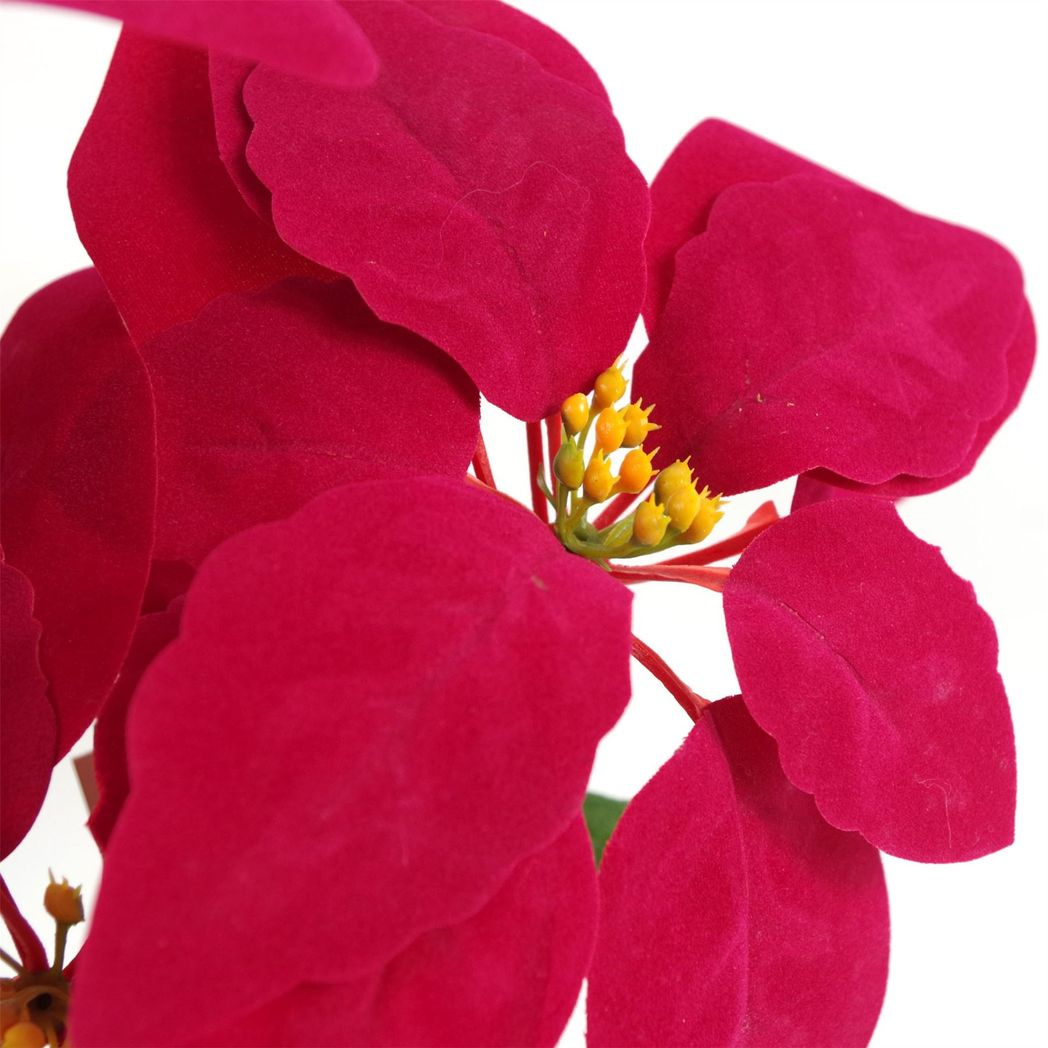 Artificial Red Poinsettia, 40cm, in a Hammered Copper Planter - APA Pure Living