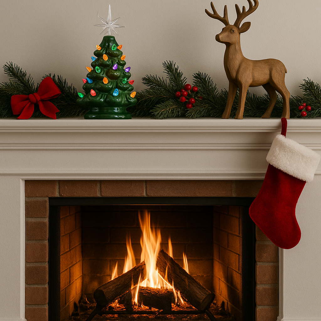 Light-Up Ceramic Christmas Tree with Multi-Coloured Lights - APA Pure Living