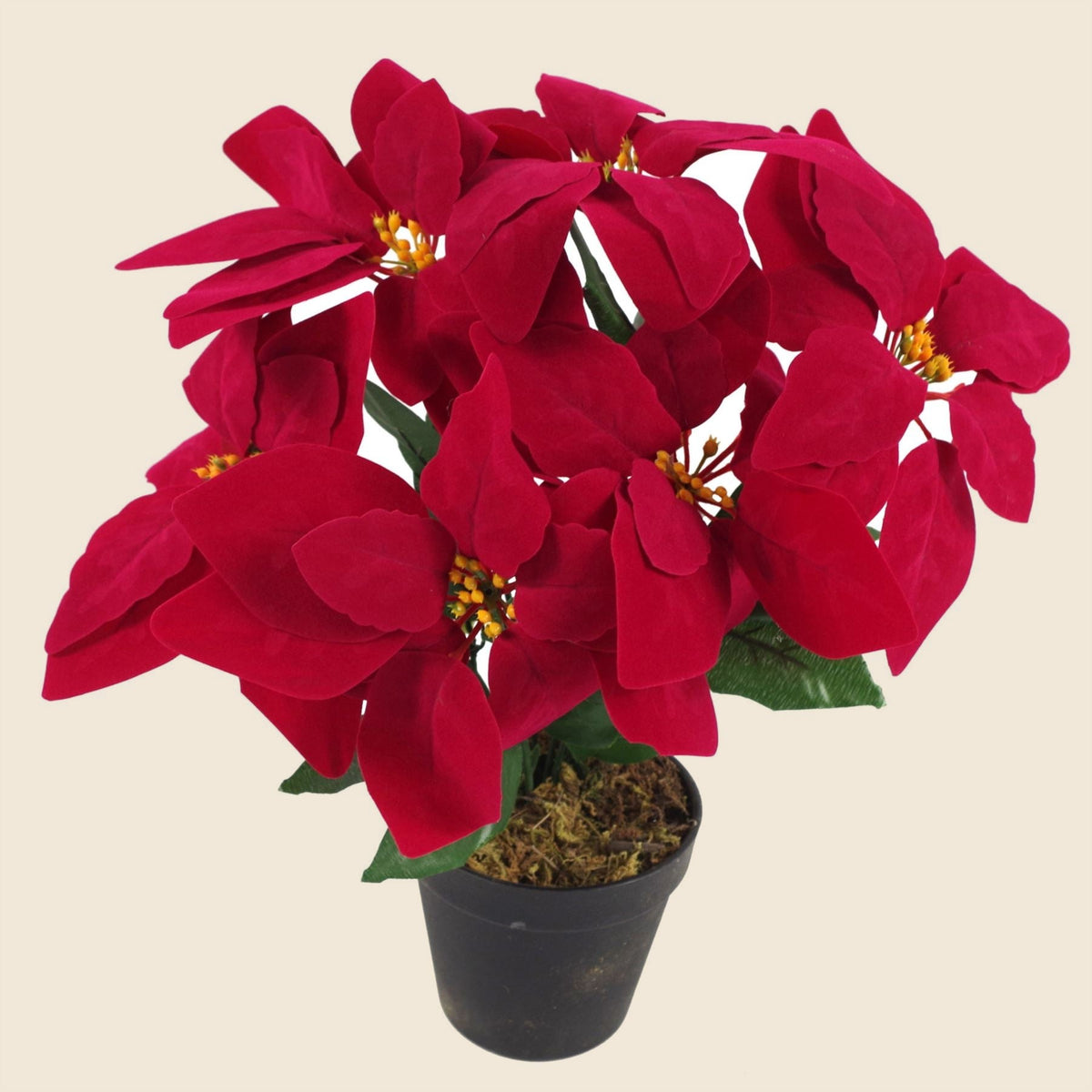 Artificial Red Poinsettia in a Weighted Pot, 40cm - APA Pure Living