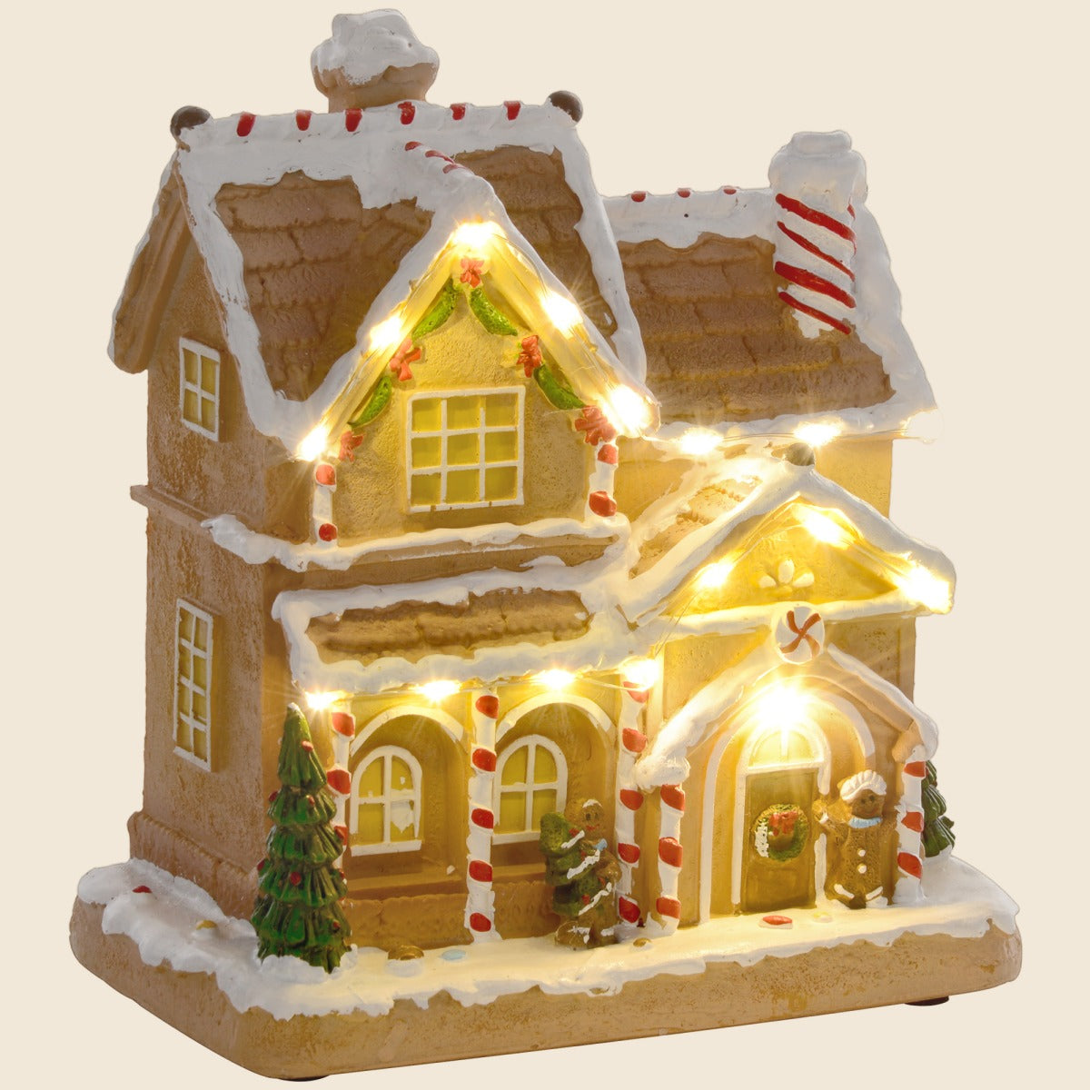 Light-Up Musical Gingerbread Candy House Christmas Decoration - APA Pure Living
