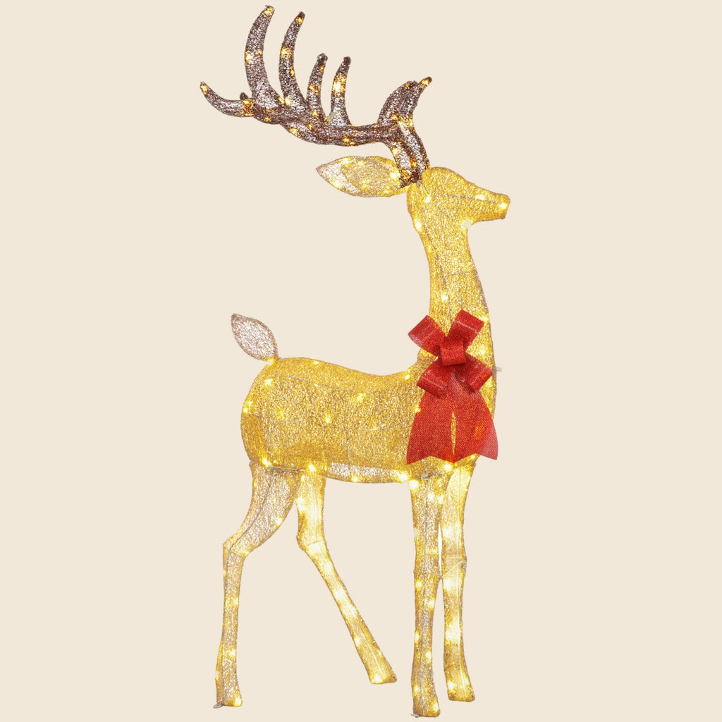 Light-Up Gold Reindeer Outdoor Christmas Decoration, 135cm - APA Pure Living