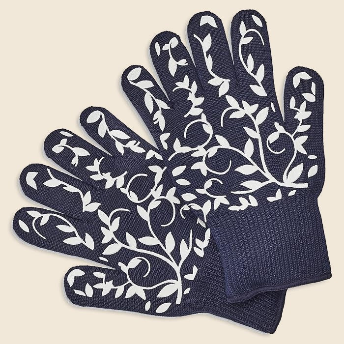 Floral Vine Oven Gloves with Silicone Grip - APA Pure Living
