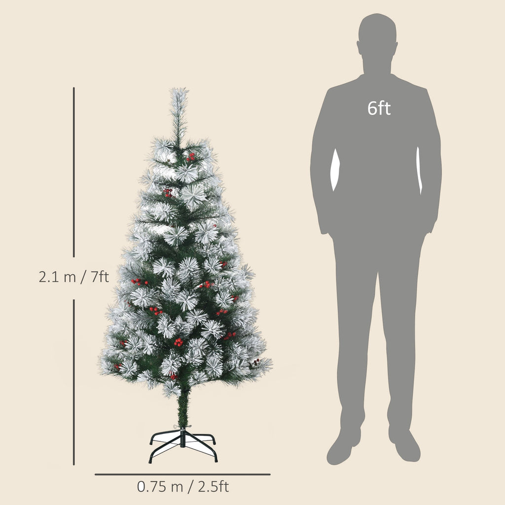 5ft Artificial Christmas Tree with Red Berries and Metal Stand - APA Pure Living