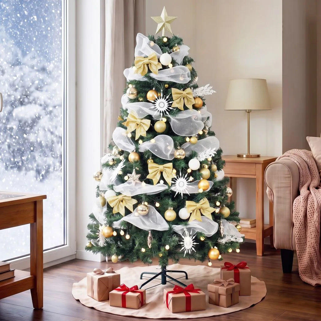 5ft Pre-Lit Decorated Christmas Tree with 150 LEDs and Remote - APA Pure Living