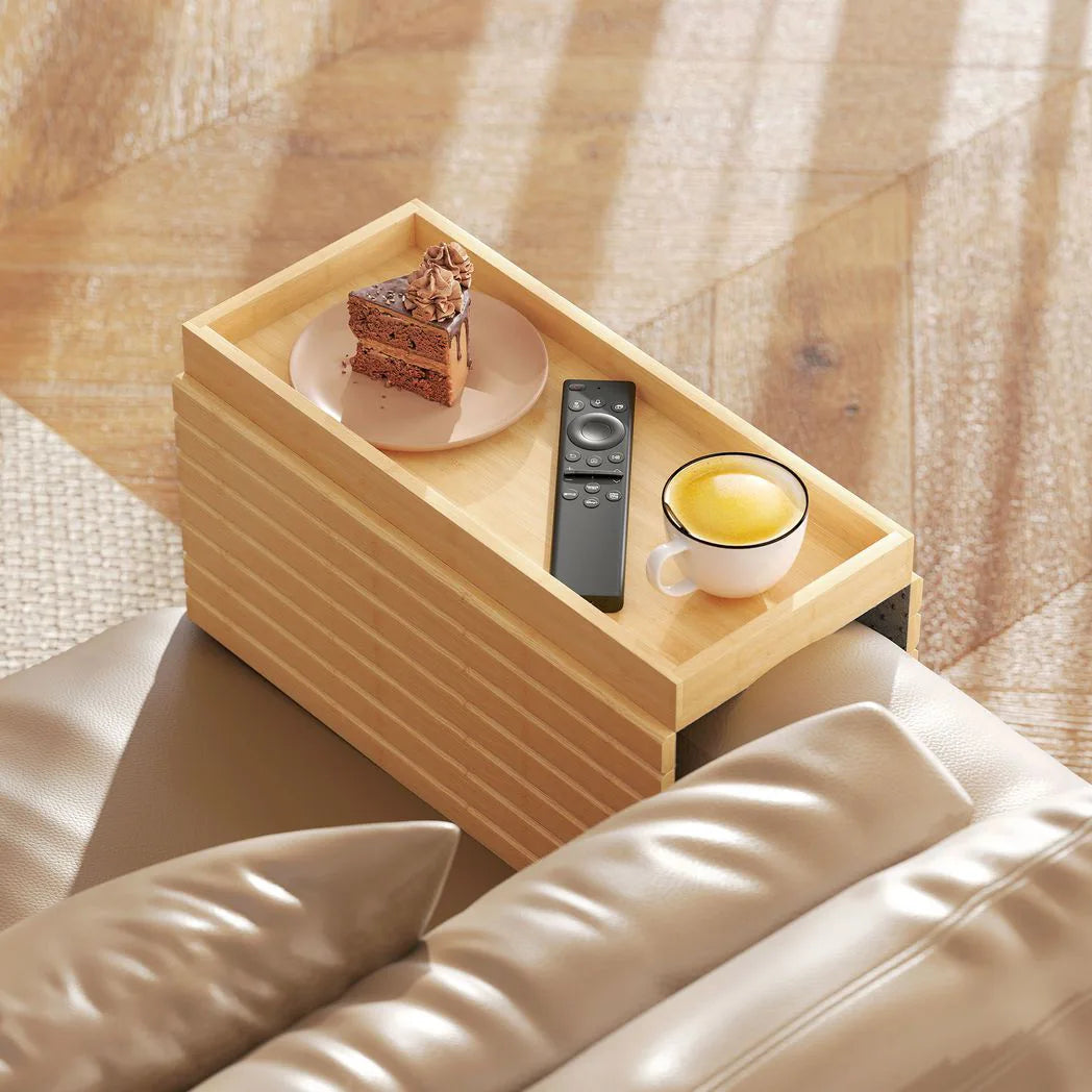 Foldable Bamboo Sofa Arm Tray for Drinks and Snacks - APA Pure Living