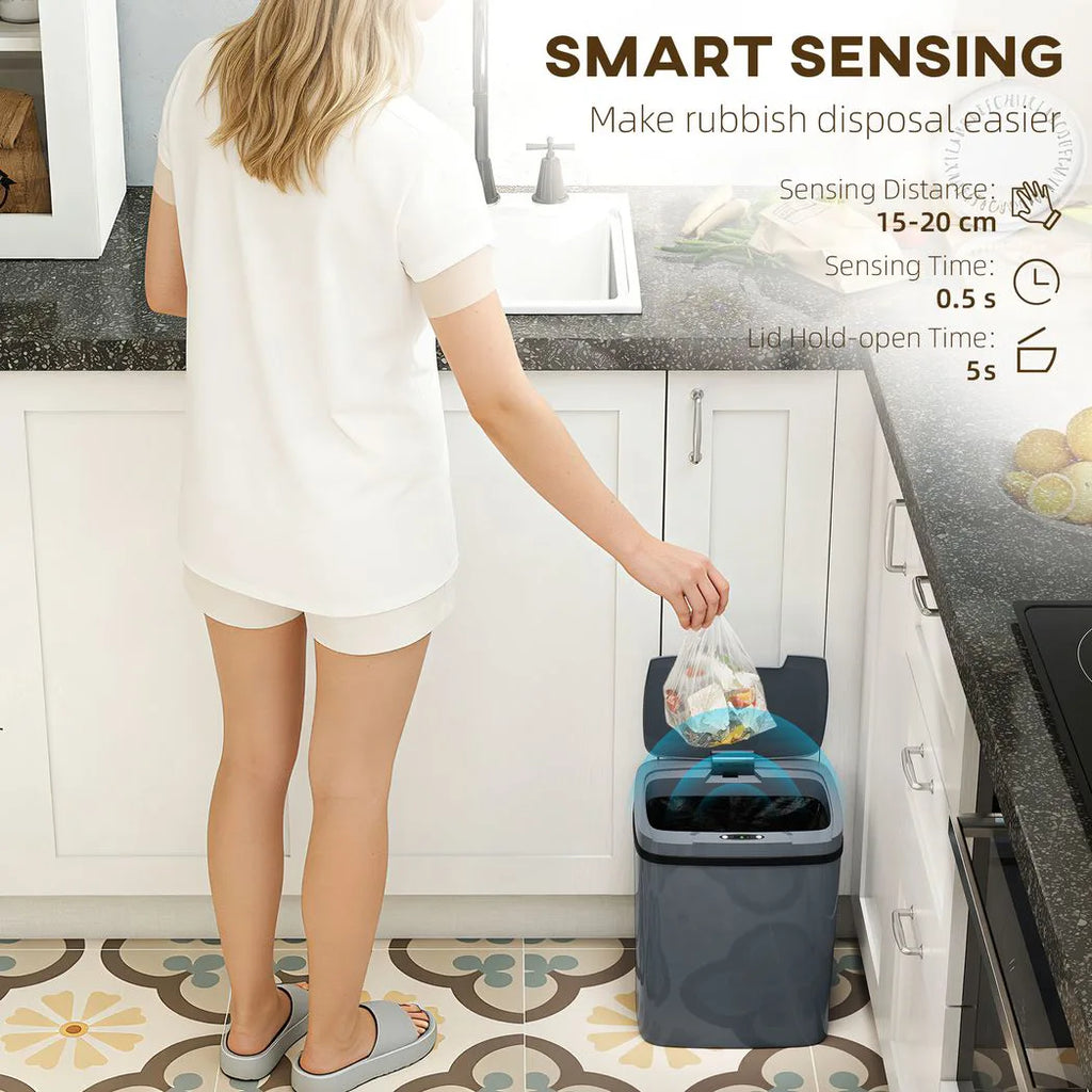15L Touch-Free Sensor Bin, Grey