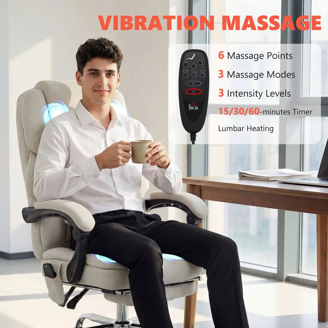 Vibration massage with 6 massage points, 3 modes, 3 intensity levels, timer and lumbar heating