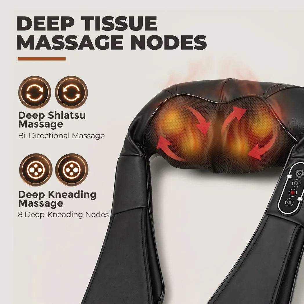 Heated Shiatsu Neck and Shoulder Massager with 3 Speeds - APA Pure Living