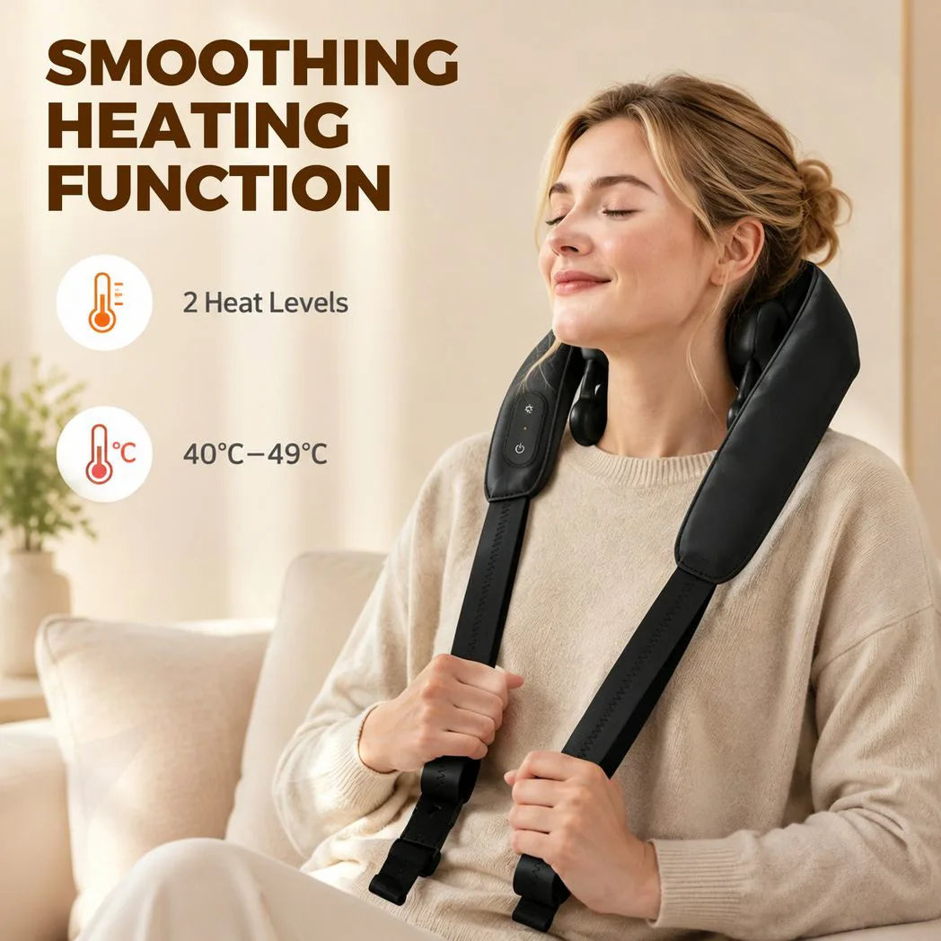Cordless Heated Neck and Shoulder Massager with 4D Kneading - APA Pure Living