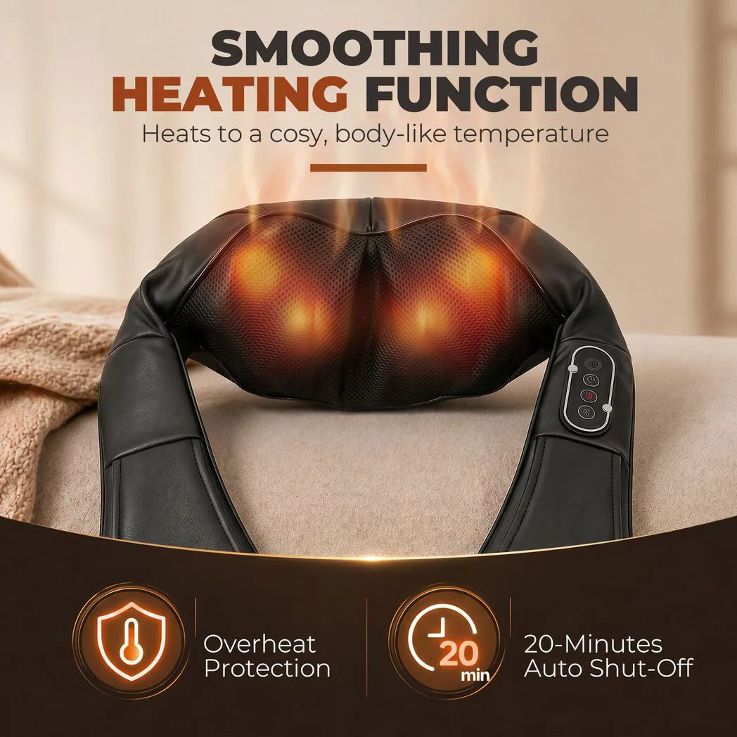 Heated Shiatsu Neck and Shoulder Massager with 3 Speeds - APA Pure Living