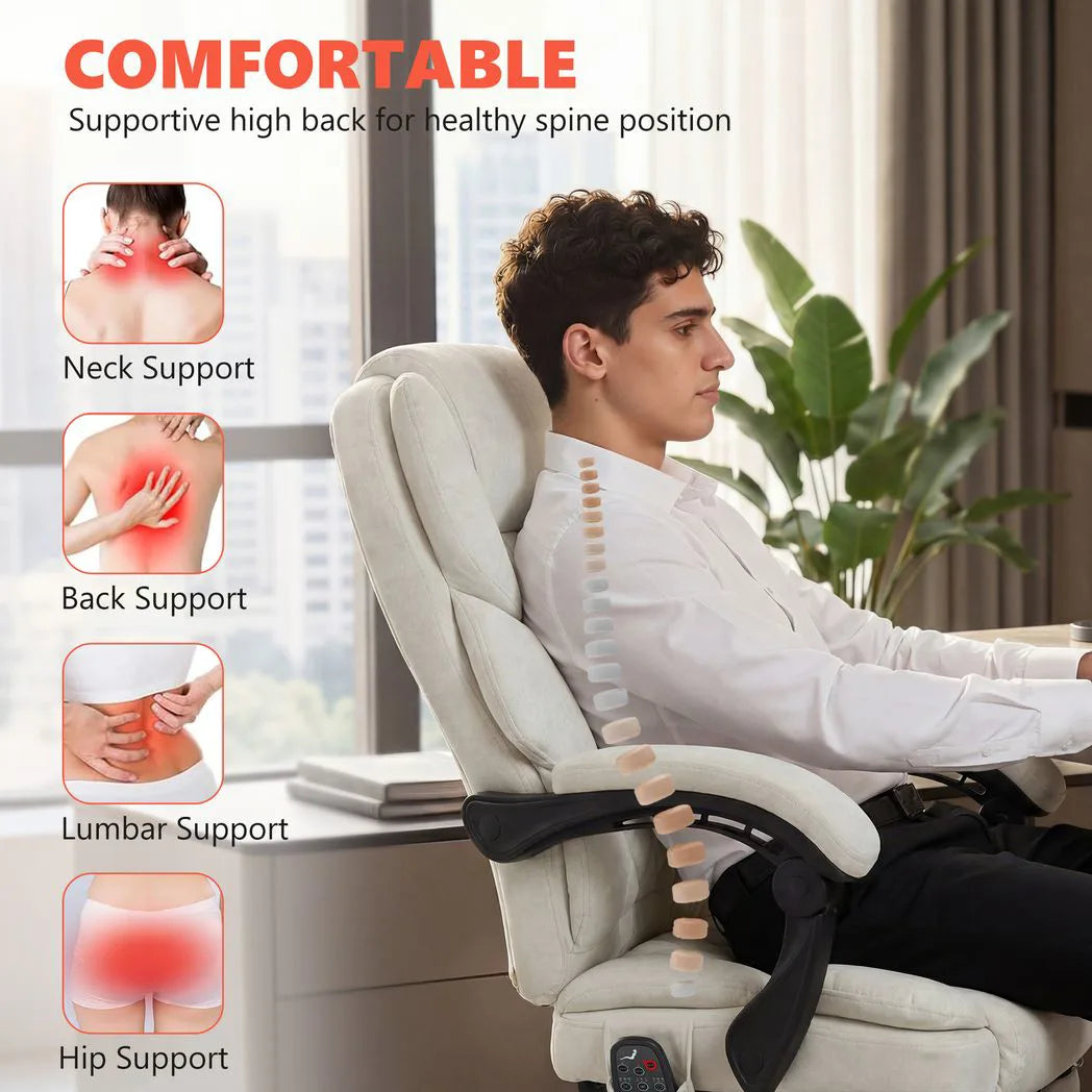 High back giving neck, back, lumbar and hip support
