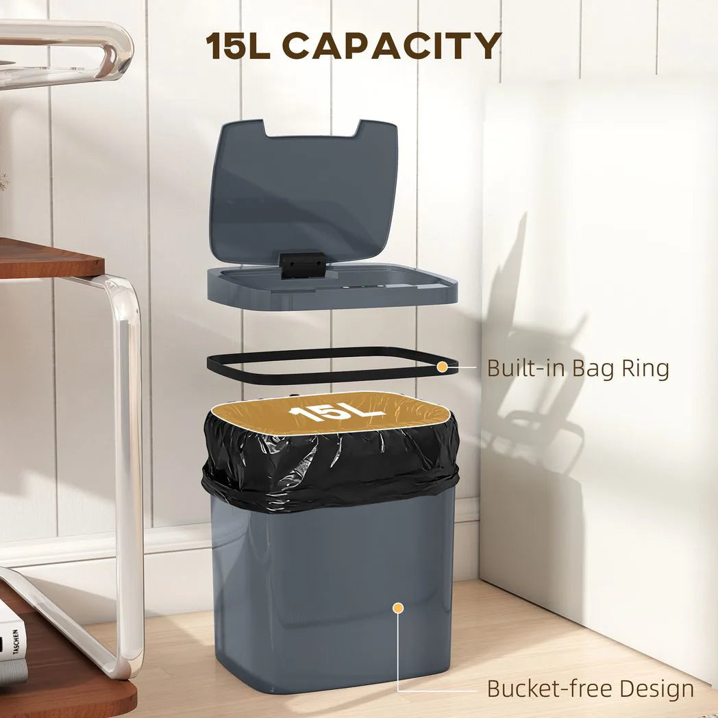 15L Touch-Free Sensor Bin, Grey