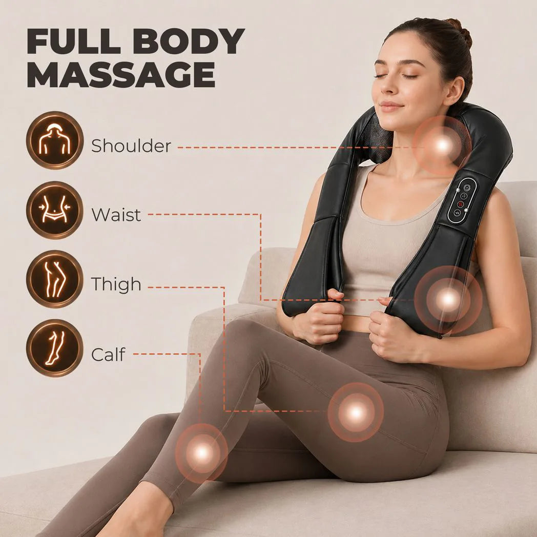Heated Shiatsu Neck and Shoulder Massager with 3 Speeds - APA Pure Living