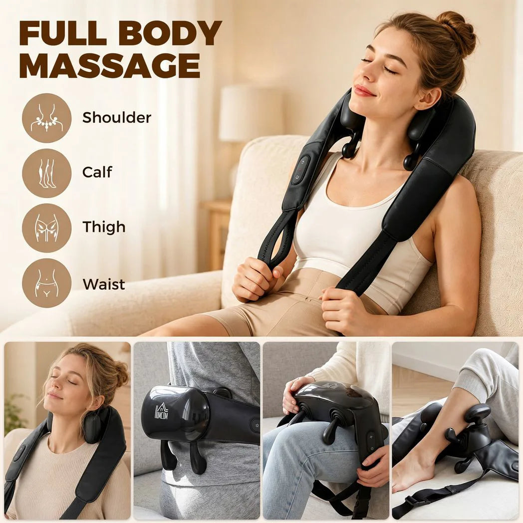 Cordless Heated Neck and Shoulder Massager with 4D Kneading - APA Pure Living