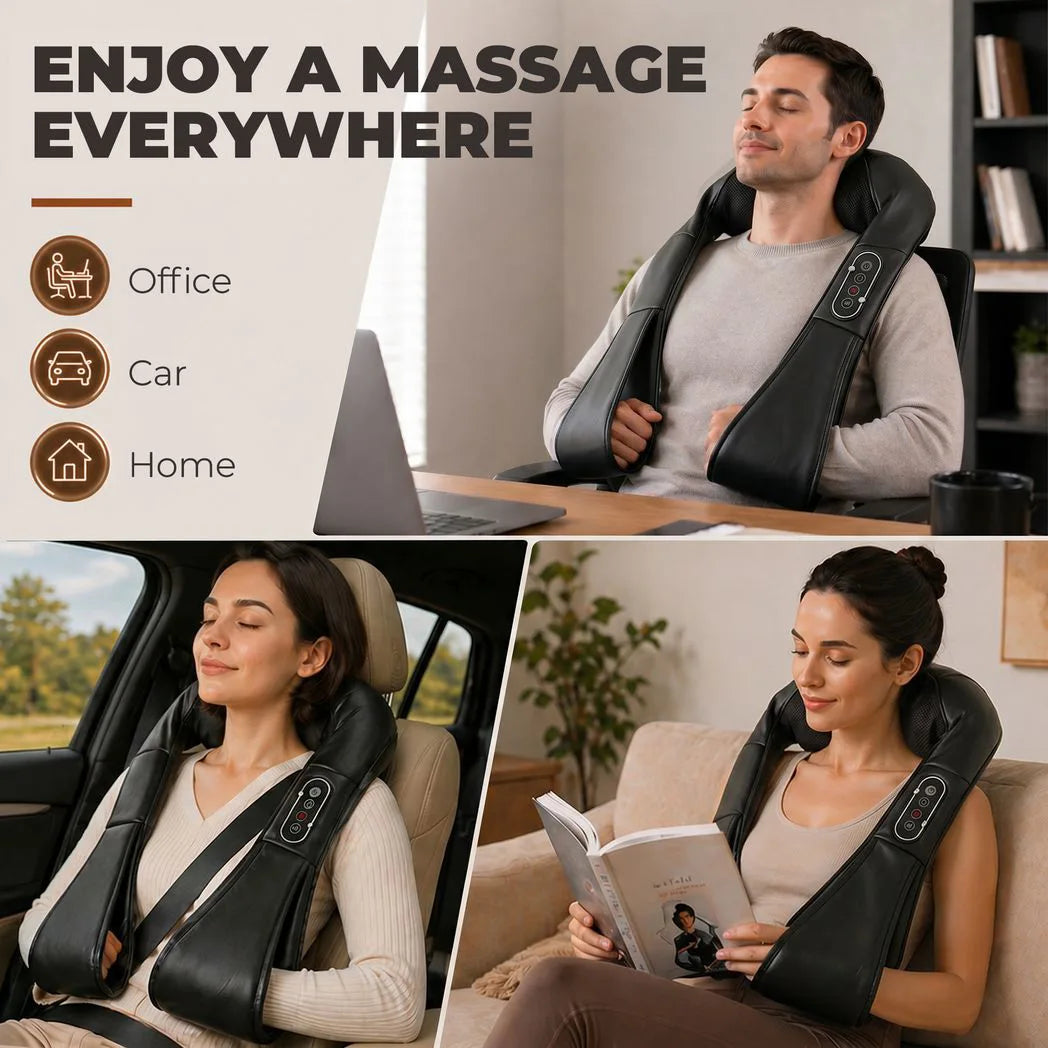 Heated Shiatsu Neck and Shoulder Massager with 3 Speeds - APA Pure Living
