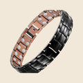 Men's Copper Bracelet, Geometric - Black and Copper