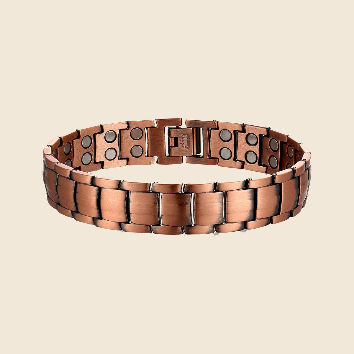 Men's Copper Bracelet, Geometric - Copper, front view