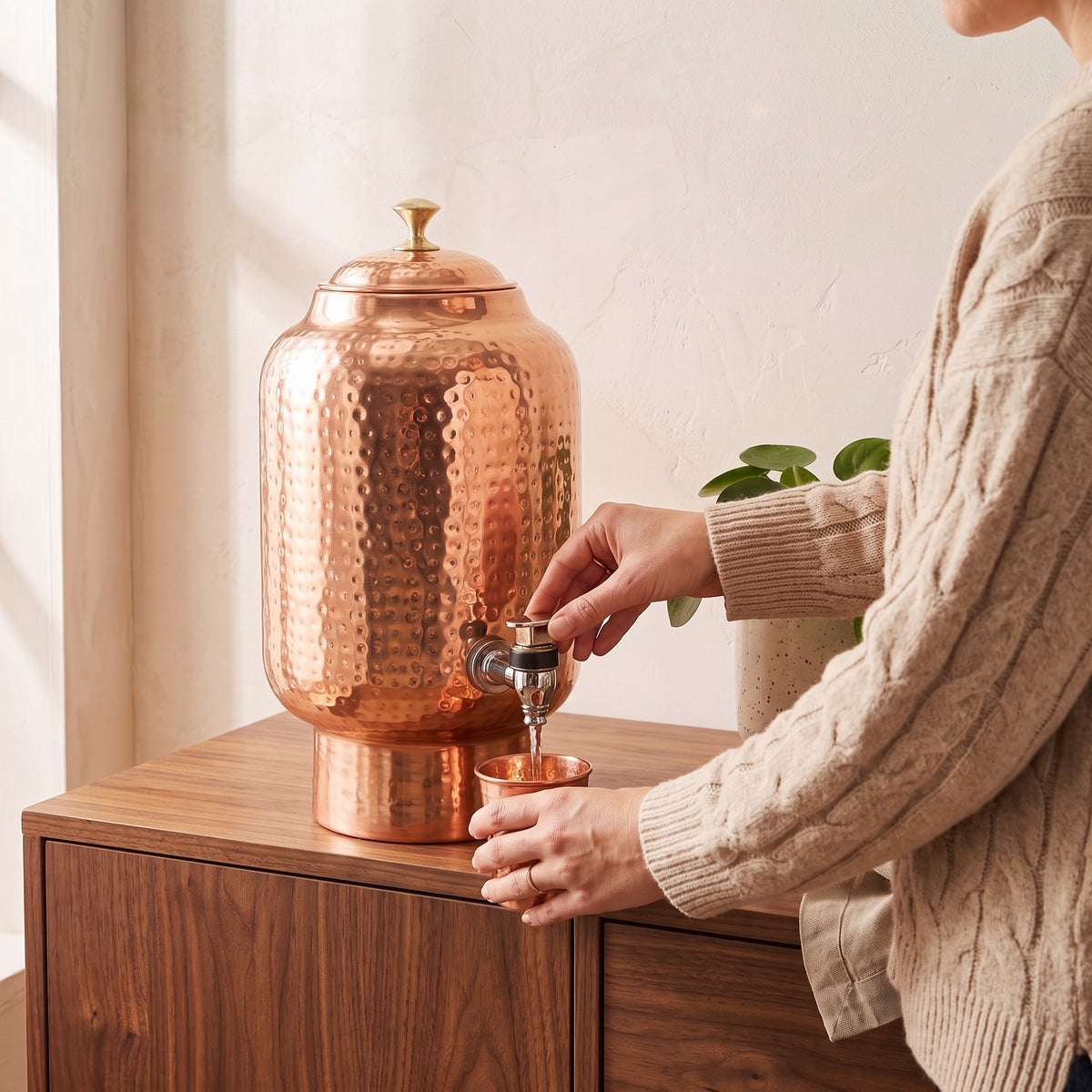 Copper Water Dispenser Jug