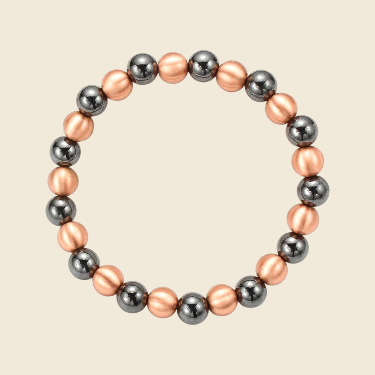 Retro Copper Bead Bracelet, 8 mm - view 3