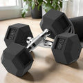 Rubber Hex Dumbbells, Pair, 4, 5 or 10 kg