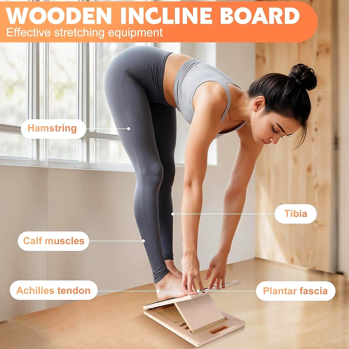 Foldable Wooden Slant Board for Calf Stretching - view 3