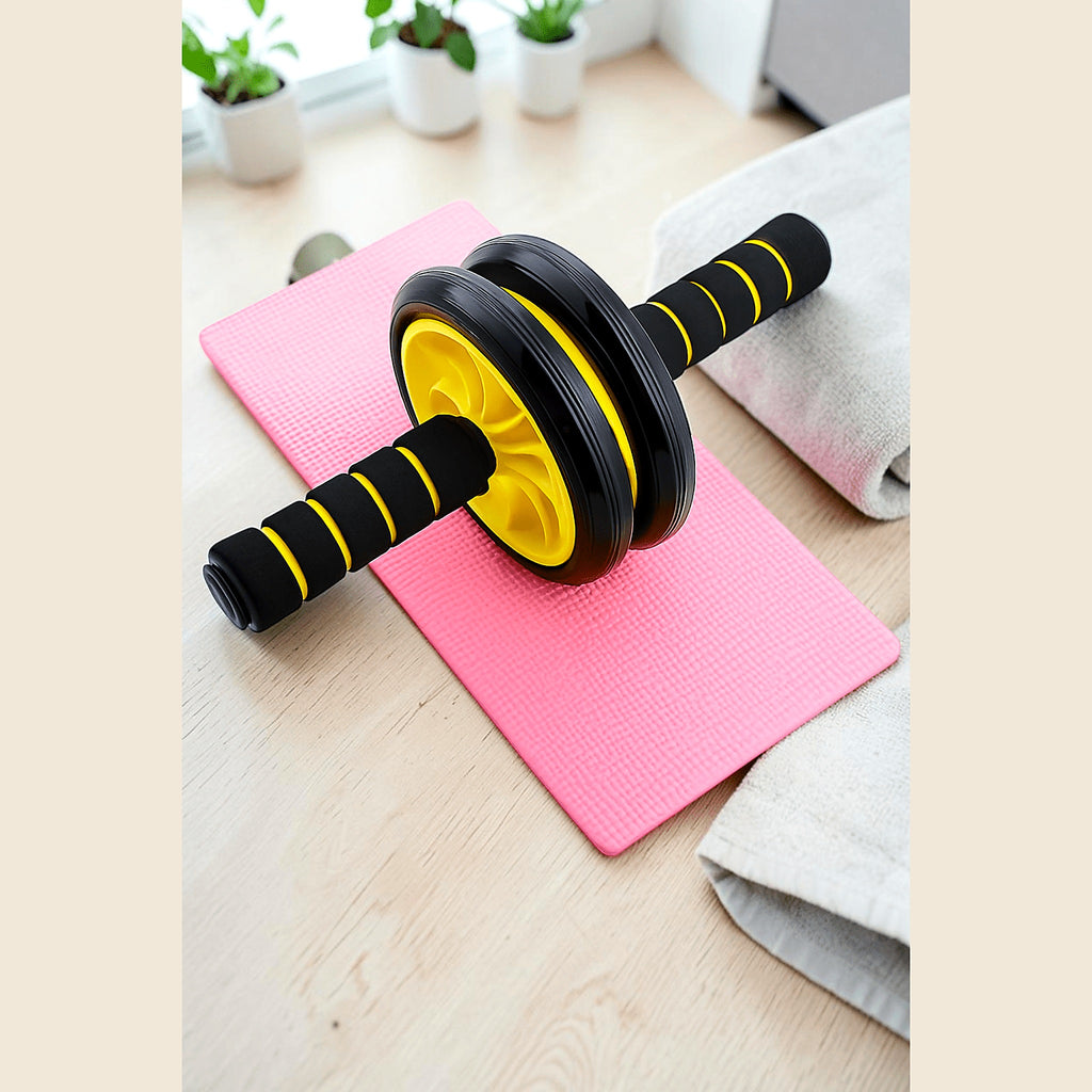 Double Wheel Ab Roller with Knee Pad
