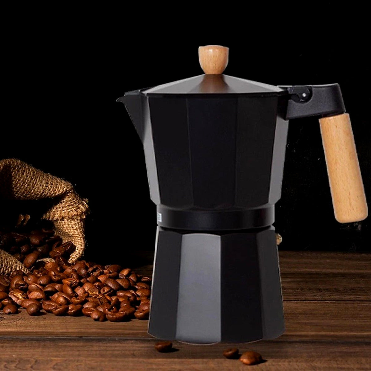 4-cup black moka pot