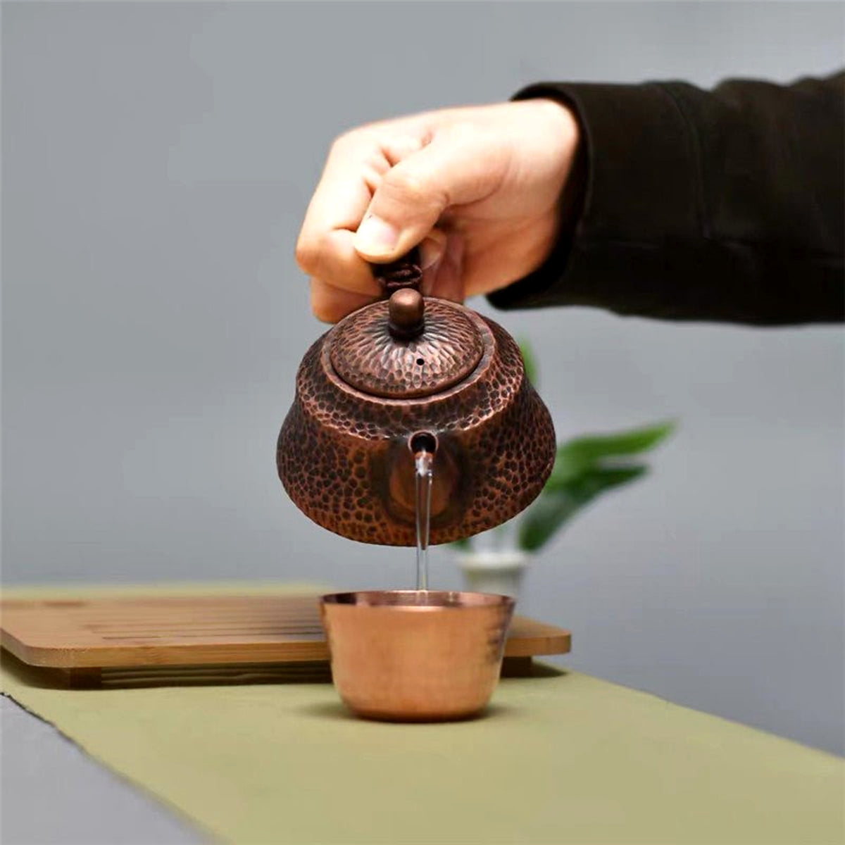 Hammered Copper Kung Fu Teapot