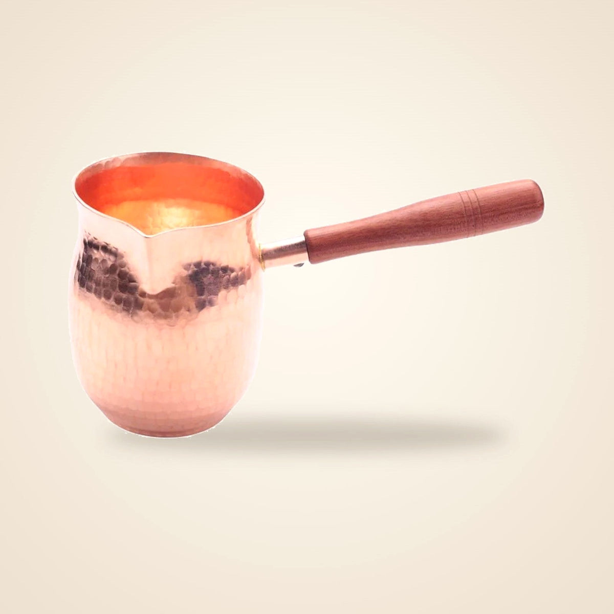 Handmade Copper Pouring Jug with Wooden Handle - view 3