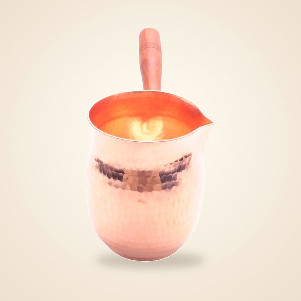 Handmade Copper Pouring Jug with Wooden Handle - view 5