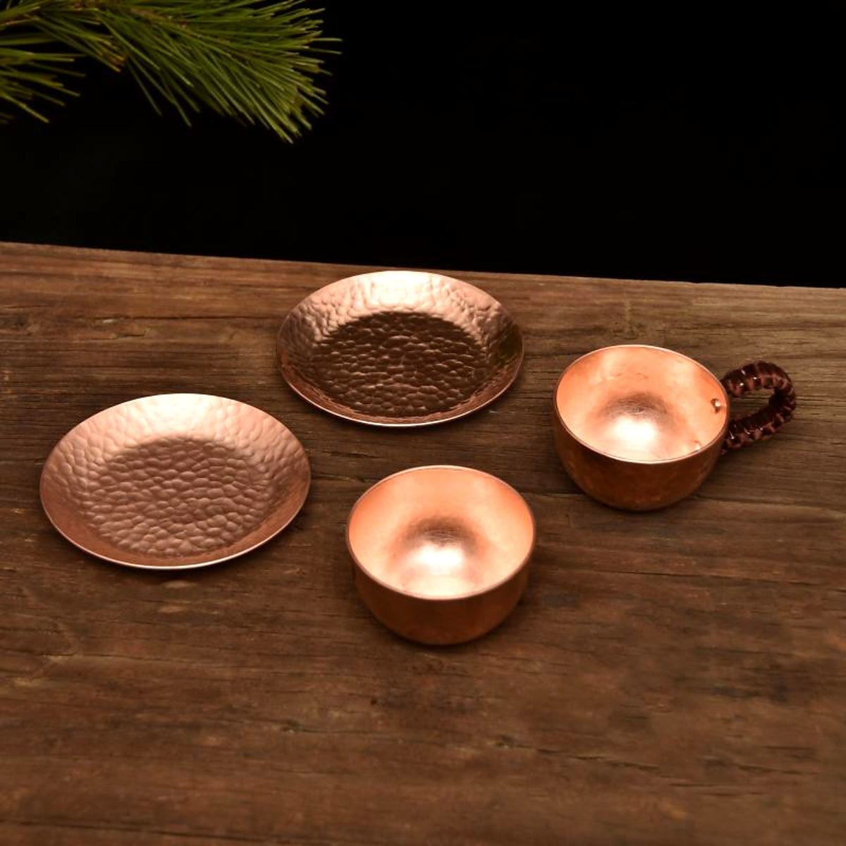 Hammered Copper Cup and Saucer