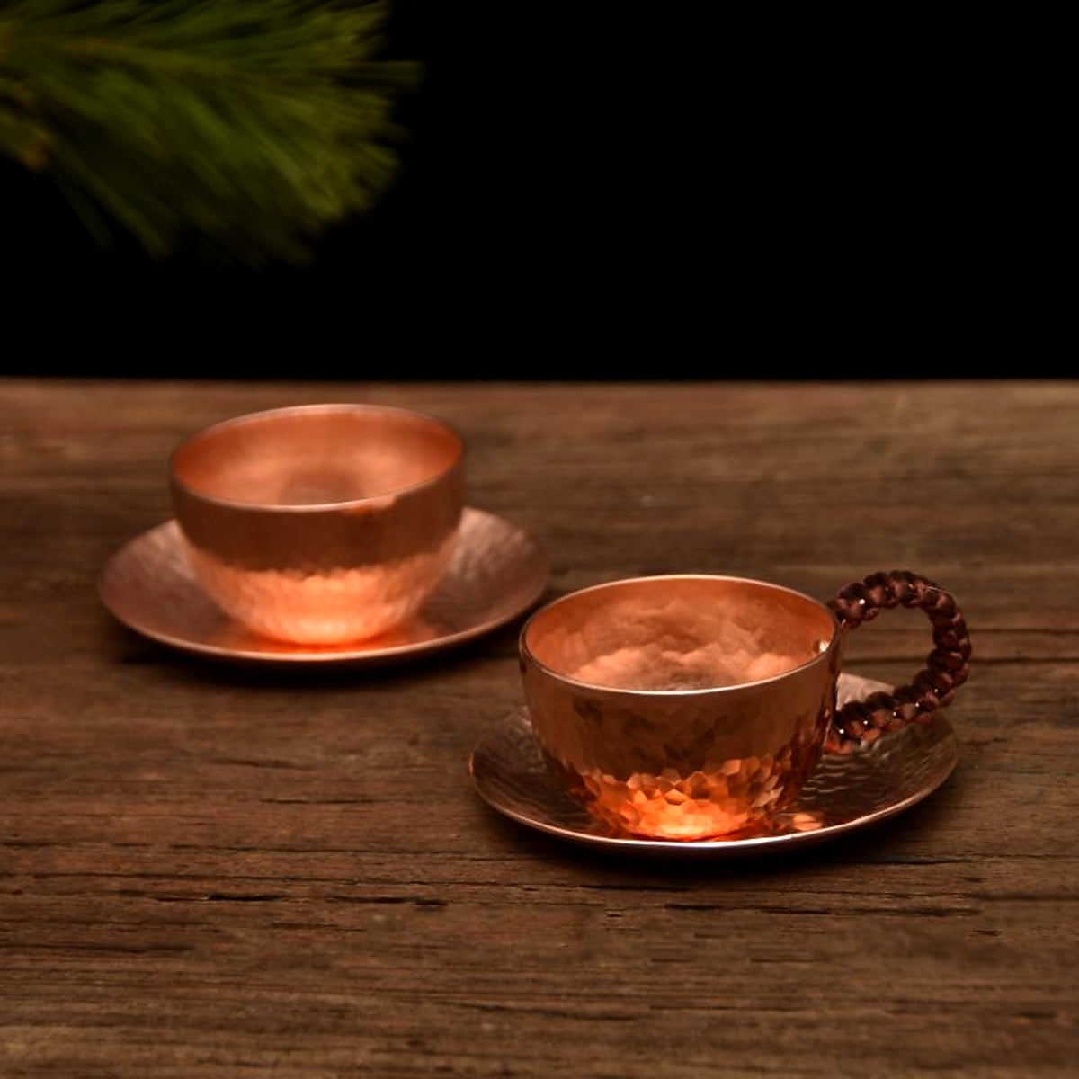 Hammered Copper Cup and Saucer - view 3